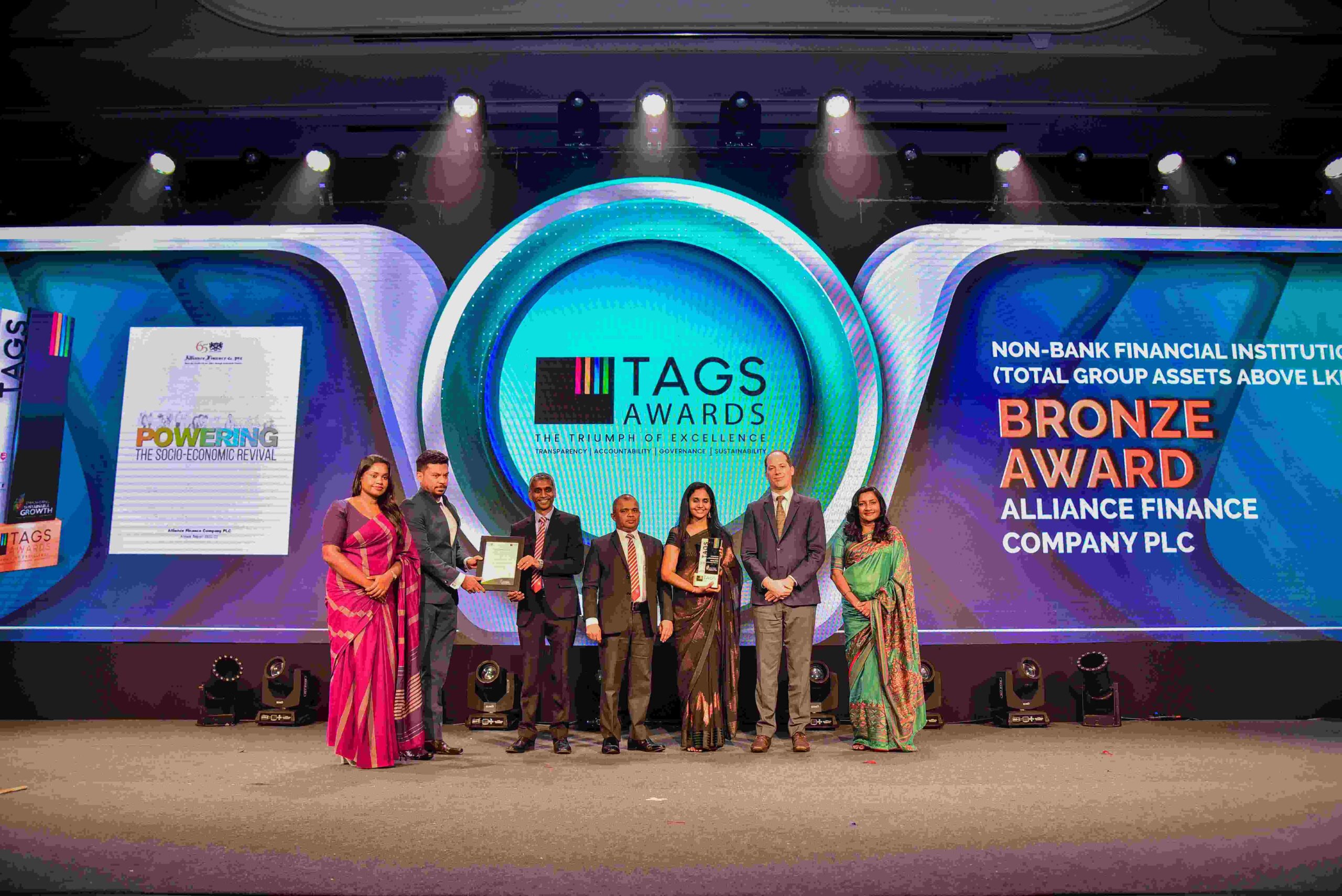 Alliance Finance Company PLC Clinches Bronze at CA Sri Lanka TAGS Awards 2023, Reinforcing Commitment to Excellence